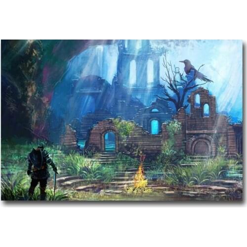 Dark Souls 1 2 3 Art Silk Fabric Poster Print 13x20 24x36inch New Game Picture for Home Wall Decoration 029
