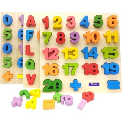 Wooden Toys Alphabets Digital Puzzles For Kids Early Educational Toys Children Letters Board Learning Education Baby Toys