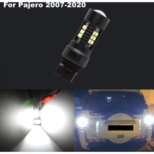 2x T20 7440 3030 21SMD Canbus White LED DRL For Mitsubishi Pajero 2007-2020