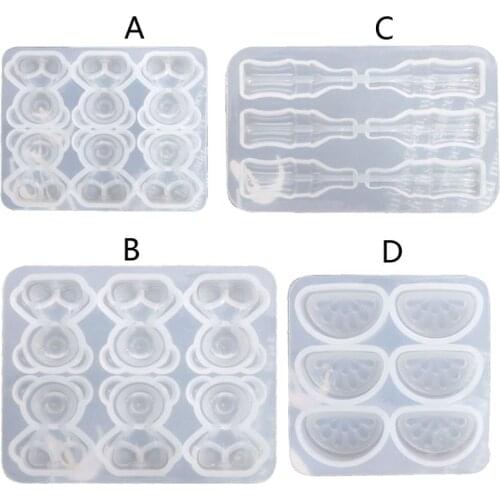 DIY Cute Gummy Molds Silicone Bear Orange Candy Chocolate Coke Drink Bottle Expory Resin Casting Pendant Mold Art Craft