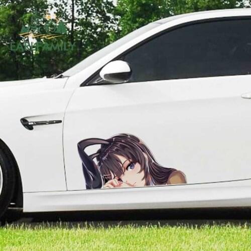EARLFAMILY 43cm x 21.5cm For Bunny Girl Big Car Sticker Anime Waterproof Decal Vinyl Car Door Protector Windshield Funny Sticker