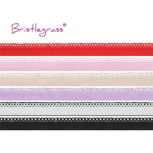 BRISTLEGRASS 2 5 Yard 3/8" 10mm Picot Loop Lace Trim Elastics Decorative Spandex Band Tape Underwear Lingerie Dress Sewing Craft