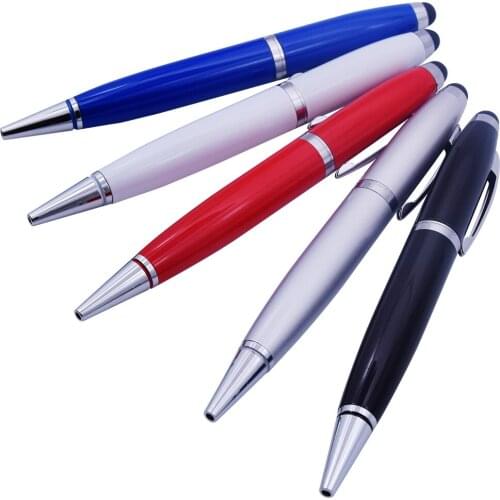 Flash Disk Pen Stick 32gb Usb 2.0 Metal USB Flash Drive 64gb Pendrive 16gb 8gb Ball point pen Wedding Gift(over 10pcs free Logo)