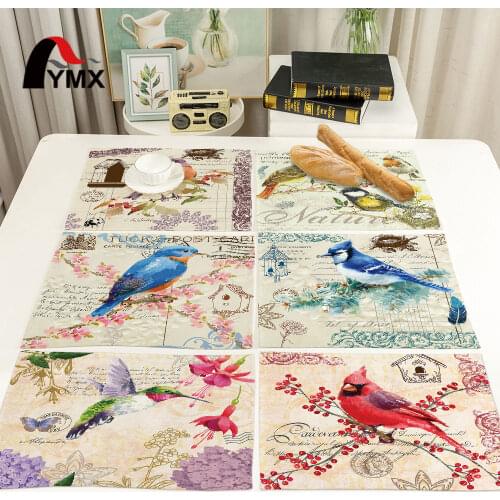 FYMX Smart Bird Napkins Nature Creature Colorful And Beautiful Birds On The Tree Napkins Home Anti-Scald