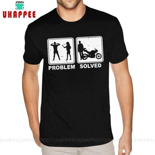 Short Sleeves O-Neck Cotton Problem Solved Motorcycle Biker Tee-Shirt Going Cheap Adult S T-Shirts
