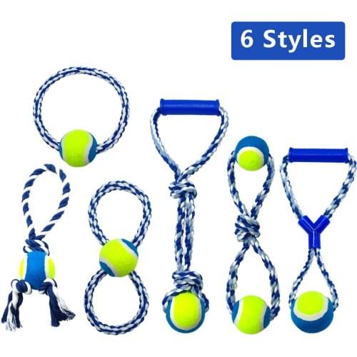 Cotton Dog Puppy Rope Toy Knot Chew Teeth Cleaning Tug Toys Pet Playing Training Ball For Small Medium Large Dogs