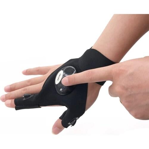 Nighttime Car motorcycle Tire repair tools Magic Strap Fingerless Glove LED Flashlight Torch Cover Survival Rescue Tools