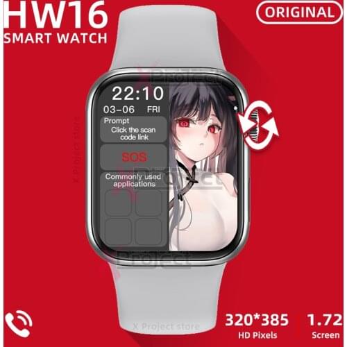 IWO SmartWatch HW16 Smart Watch 1.72 inch Full Screen 44MM Bluetooth Call Long Standby Men Women watches PK Watch 6 IWO 12 HW12