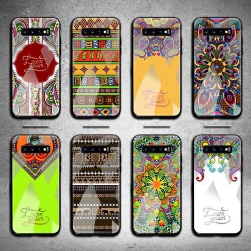 Classic retro pattern Phone Case Tempered Glass For Samsung S20 Plus S7 S8 S9 S10 Plus Note 8 9 10 Plus