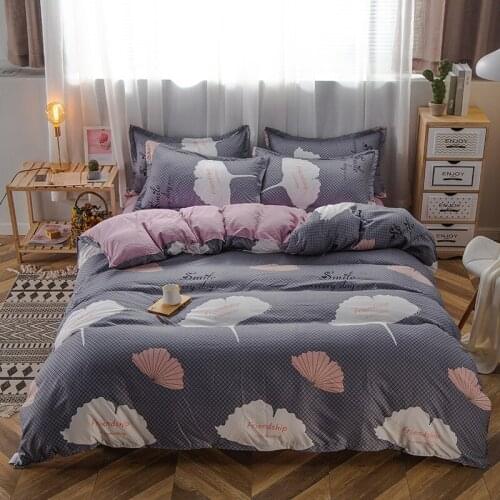 Kuup Fresh Plant Style printing Bed Set Duvet Cover Sets Queen Bed Sheets Pretty Bedding Sets Queen Two Piece Set Women For Home