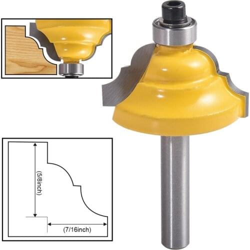 HOEN 1/4" Shank Double Edging Router Bit Roman Ogee Router Bit Classical Large Corner Rounding End Mills Frame Line Knife