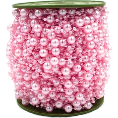 Hot Sale 5M Fishing Line Artificial Pearls Beads Chain Garland Flowers DIY Wedding Party Decoration Products Supply