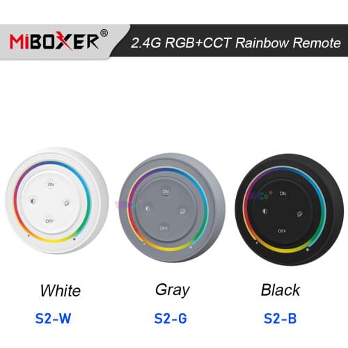 Miboxer Round RGB+CCT 2.4G Rainbow Remote LED Controller White/Black/Gray dimmer Milight RGB+CCT LED Light Bulb Lamp switch