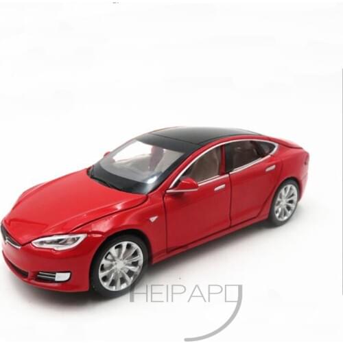 1:32 New Tesla Model S P100D Alloy Model Car Six Open Door Sound Light Pull Back Metal Toy Car Child Gifts free shipping