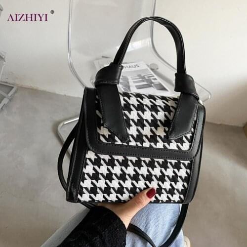Fashion Plaid Crossbody Handbag Totes Women Casual PU Leather Shoulder Purse Female Portable Travel Messenger Top-handle Bag