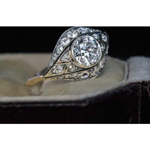 Fashion Accessories Evil Flower Ring Zircon Popular European American New Girls Eye Inlaid with diamonds round vintage jewelry