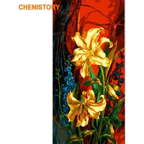 CHENISTORY Frame Abstract Flowers DIY Painting By Numbers Large Size Acrylic Paint By Numbers Wall Art Canvas Painting For Arts