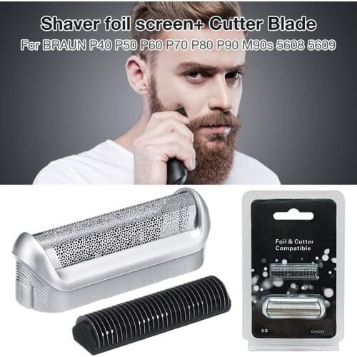 Shaver Razor Head Foil Frame With Cutter Blade Replacement Shaving Heads Kit For BRAUN P40 P50 P60 P70 P80 P90 M90s 5608 5609