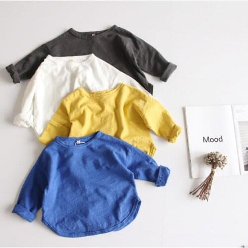 2021 new girls boys t shirt autumn cotton fashion kids top 1-7 years YU820