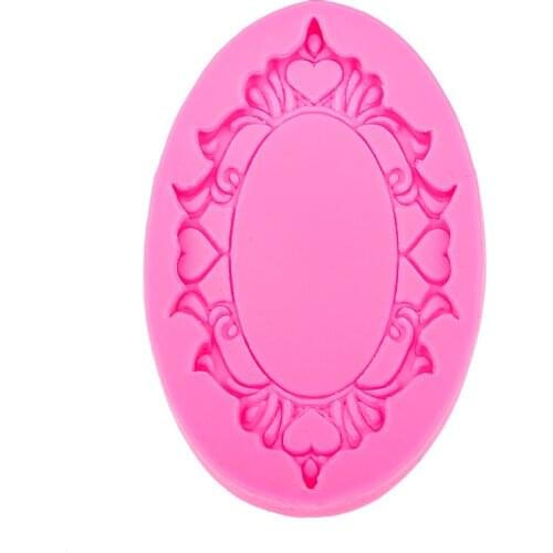 Oval frame Silicone Mold chocolate Fondant moulds baking DIY party cake Decorating Tools Free Shipping F0491