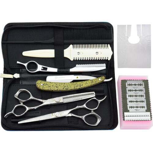 6" damascus style professional hair scissors hairdressing thinning scissors barber tijera peluqueria shears sale tesoura ciseaux