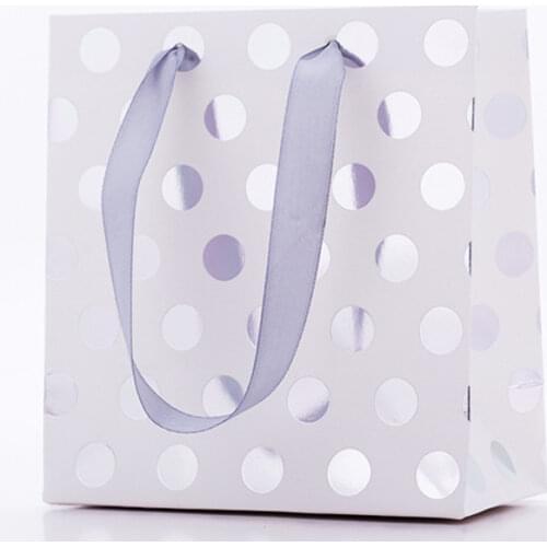 Polka Dot Gift Bag with Handles Cosmetic clothing Paper Gift Bag for Birthday Decoration Event Party Supplies