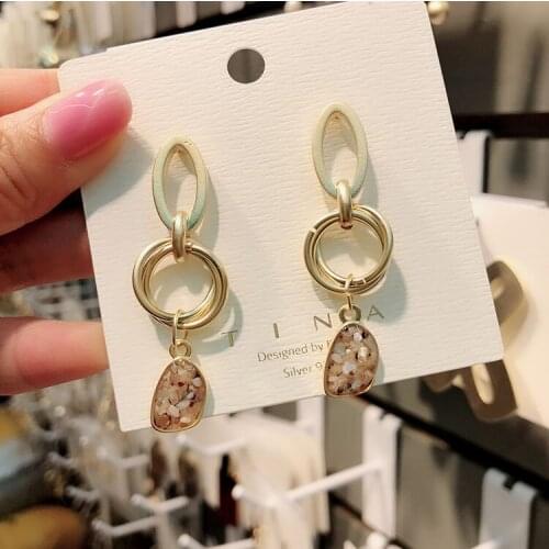 Simple Double Circle Drop Dangle Earrings For Women Elegant Earrings brincos Jewelry 2020