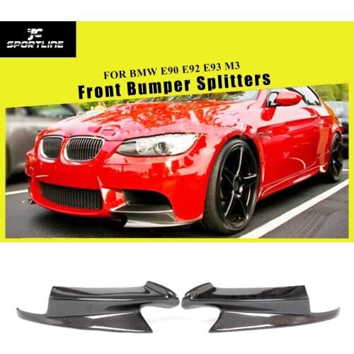 Front Bumper Lip Splitters Cupwings for BMW 3 Series E92 E90 E93 M3 Non M Sport 2 Door 4 Door 2007 - 2013 Carbon Fiber / FRP