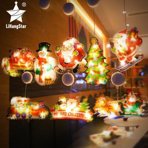 Christmas LED Window Decoration Lights Christmas Suction Cup Chandelier Party Decoration Gift Lights Indoor Bedroom Scene Layout