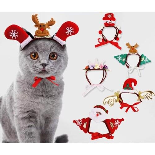 Christmas Funny Cat Hats Cute Cartoons Shaped Pet Products for Kitty Fashion Cat Accessories Warm Dog Headgear Pet Party Costume