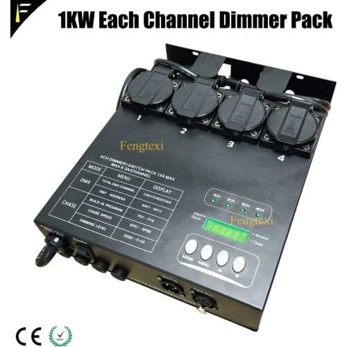 Stage Light Fixtures 4 Channel DMX Dimmer Pack Dimming Controller Adjustable Lighting Speed Dim or Switch Mode