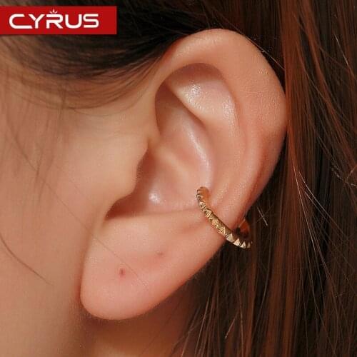 Punk Single U-shaped Gearwheel Clip Earrings Couple Earrings Gold Silver Color Metal Vintage Geometric Ear Cuffs Simple Jewelry