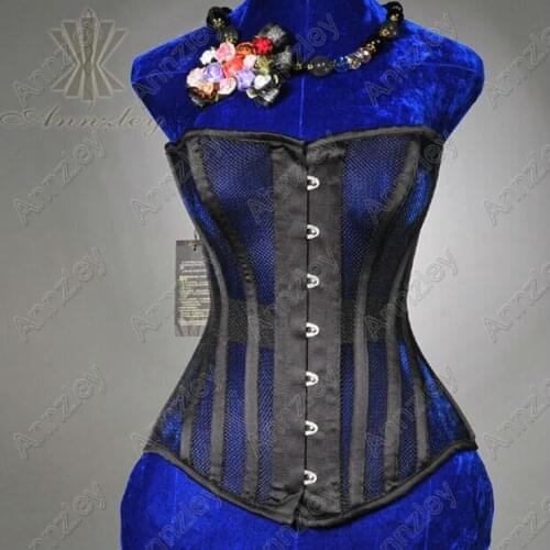 Steel Boning Black Mesh Summer Corset Top For Waist Slimming