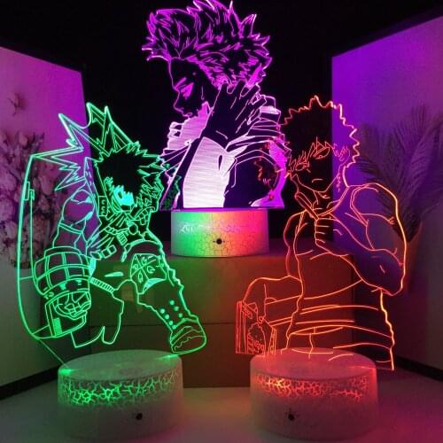 My Hero Academia LED Night Light Figure Series for Kids Gift Child Bedroom Decor Nightlight Colors Changing Remote 3D Desk Lamp