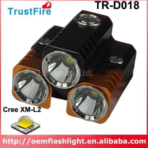 TrustFire TR-D018 3 x Cree XM-L2 U3 LED 2300 Lumens 4-Mode Bike Light with Battery Set