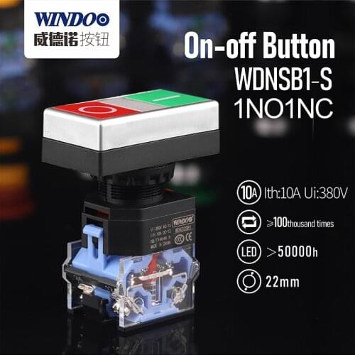 WINDOO 10A high current On-off button Plastic push button switch Momentary 22mm WDNSB1-S