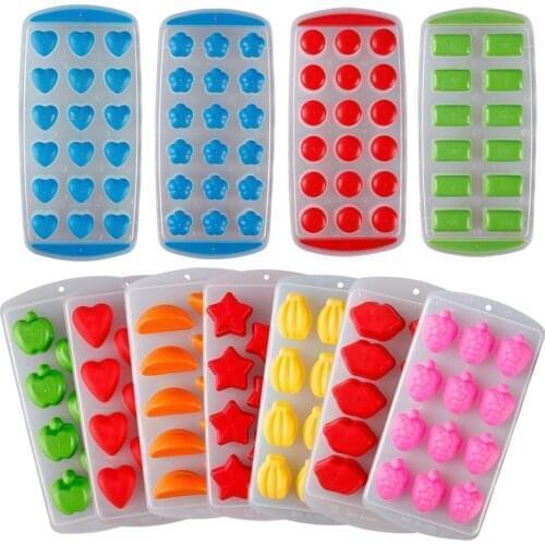 Funny Star Heart Shape Silicone Chocolate Mold Maker Ice Cube Tray Freeze Mould Bar Pudding Jelly Color Random #84002