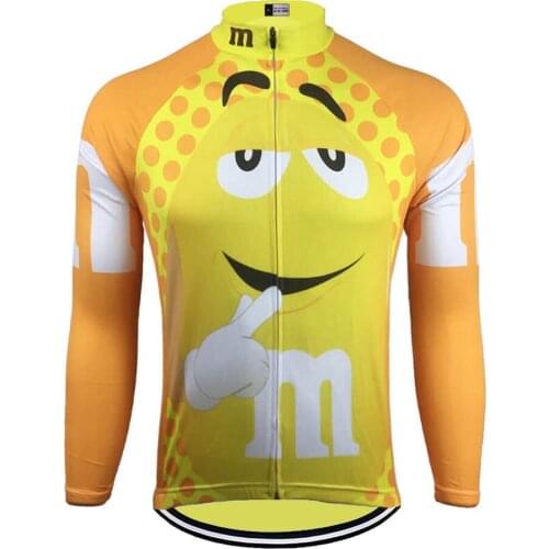 Yellow Cycling Jersey Long sleeves cycling clothing bike winter fleece and no fleece ropa ciclismo mtb jersey