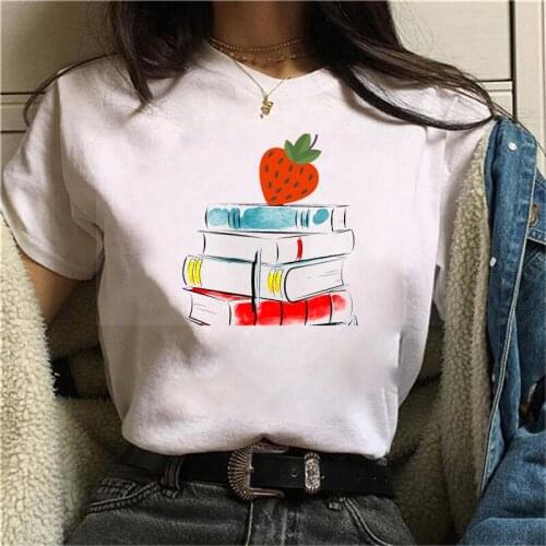 Women 2021 fashion Heavy books Print Funny Summer T shirt Women Princess Short T Shirt Oversized Female Clothing Streetweaar