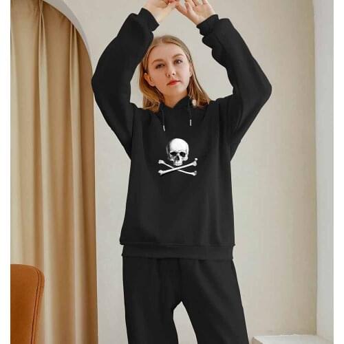 Skull Print Womens Hoodie Winter Pullover Women Oversized Sweatshirt Harajuku Punk Clothes Street Hoodie Loose Fashion Tops