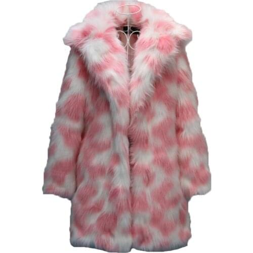 Faux fur coat women pink green S-6XL plus size tops 2019 autumn winter new korean long sleeve fashion long faux fur coat JD691