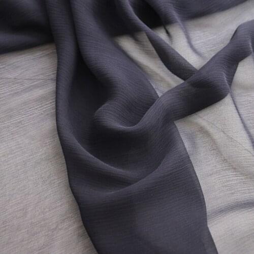 1 meter X 1.1 meter Navy Silk Georgette Crepe Gauze Fabric Crinkled Yoryo Silk