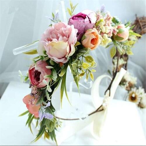 1Pcs Bride To Be Flower Hairband Wreath Baby Shower Bachelorette Party Hawaii Beach Party Garland Wedding Decoration Mariage