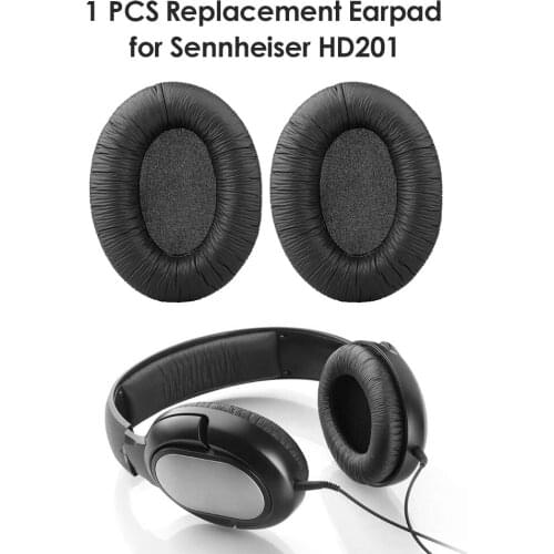 1 Pair Headphones Ear Pads PU Leather Replacement Cushions for Sennheiser HD201 Ear Cover Earpads Repair Parts