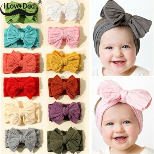 3Pcs/Set Cute Baby Headband For Girls Bow Solid Color Baby Girl Turban Kids Headwear Elastic Baby Hair Band Hair Accessories Set