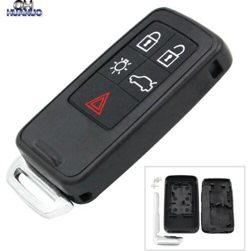 4+1 Button Smart Remote Shell 5 Button Car keys Fob For Volvo S60 S80 V60 XC60 XC70 With Uncut Blade