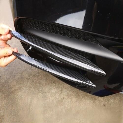 4pcs Carbon Fiber Style Car Front Fog Light Lamp Grille Grill Slats Cover Trim For Mercedes Benz W213 E Class 2016 2017 2018