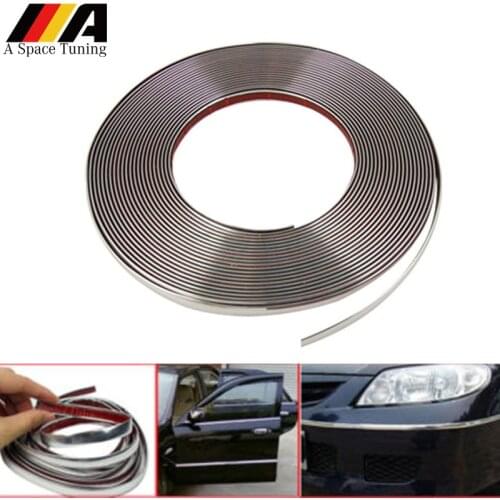 5M Silver Car Chrome Styling Decoration Moulding Trim Strip Tape Auto DIY Protective Sticker For Toyota Audi BMW Opel VW Ford