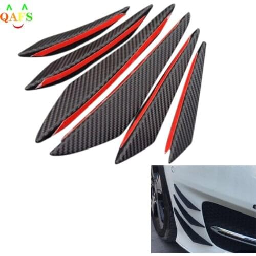 6pcs/lot 3x Right+3x Left Carbon Fiber Style Car Front Bumper Lip Splitter Body Spoiler Canards