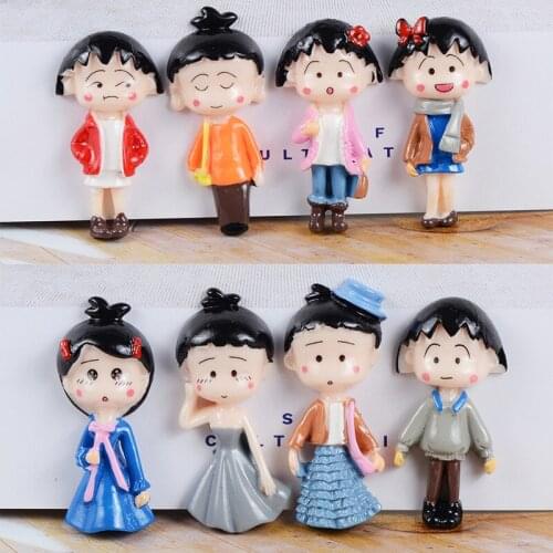 8pcs/lot Kawaii Resin Cartoon Girl Cabochon Flatback For Mobile Case Scrapbooking Craft Home DIY Favor